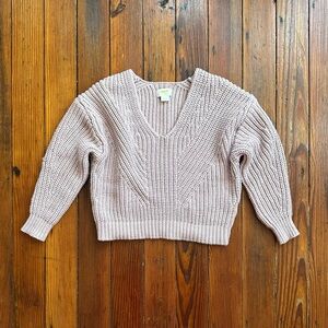 Maeve V-Neck Sculptured Pullover Sweater XXS